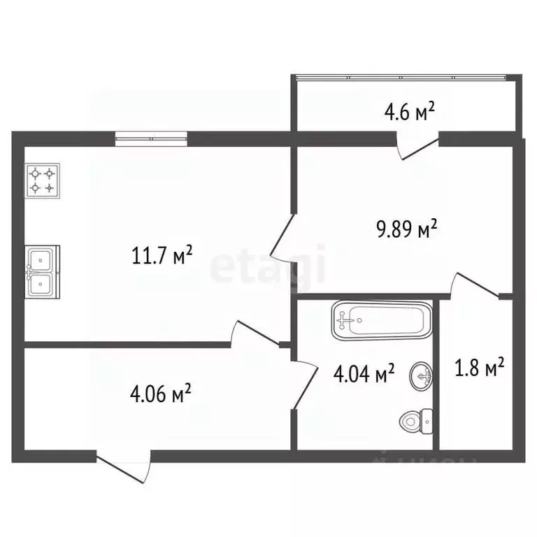 1-к кв. Санкт-Петербург ул. Дыбенко, 5к1 (30.0 м) - Фото 2