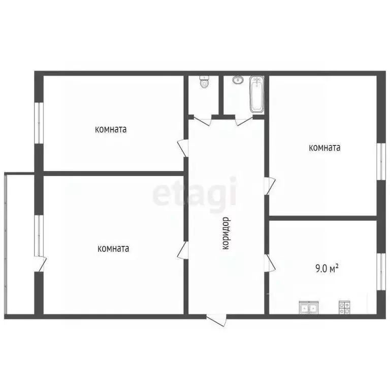 3-к кв. Тамбовская область, Тамбов Московская ул., 78 (55.7 м) - Фото 1