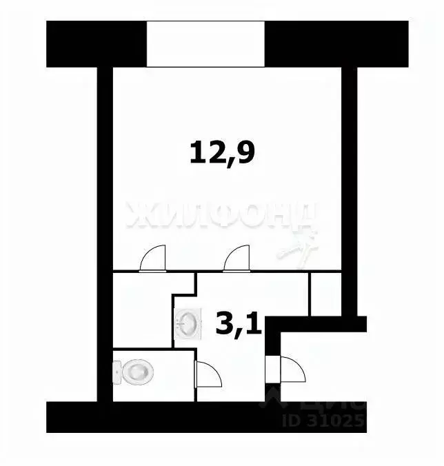 Комната Новосибирская область, Новосибирск Дачная ул., 40/2 (12.9 м) - Фото 0