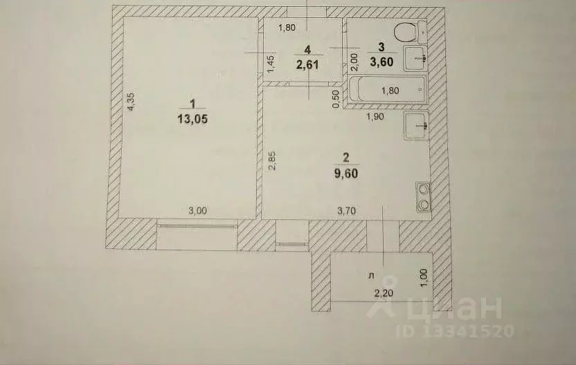 1-к кв. Ульяновская область, Ульяновск Хрустальная ул., 56 (28.9 м) - Фото 2