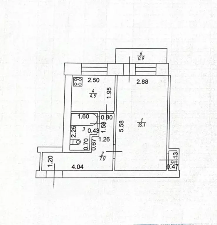 1-к кв. Татарстан, Зеленодольск ул. Ленина, 62 (31.8 м) - Фото 2