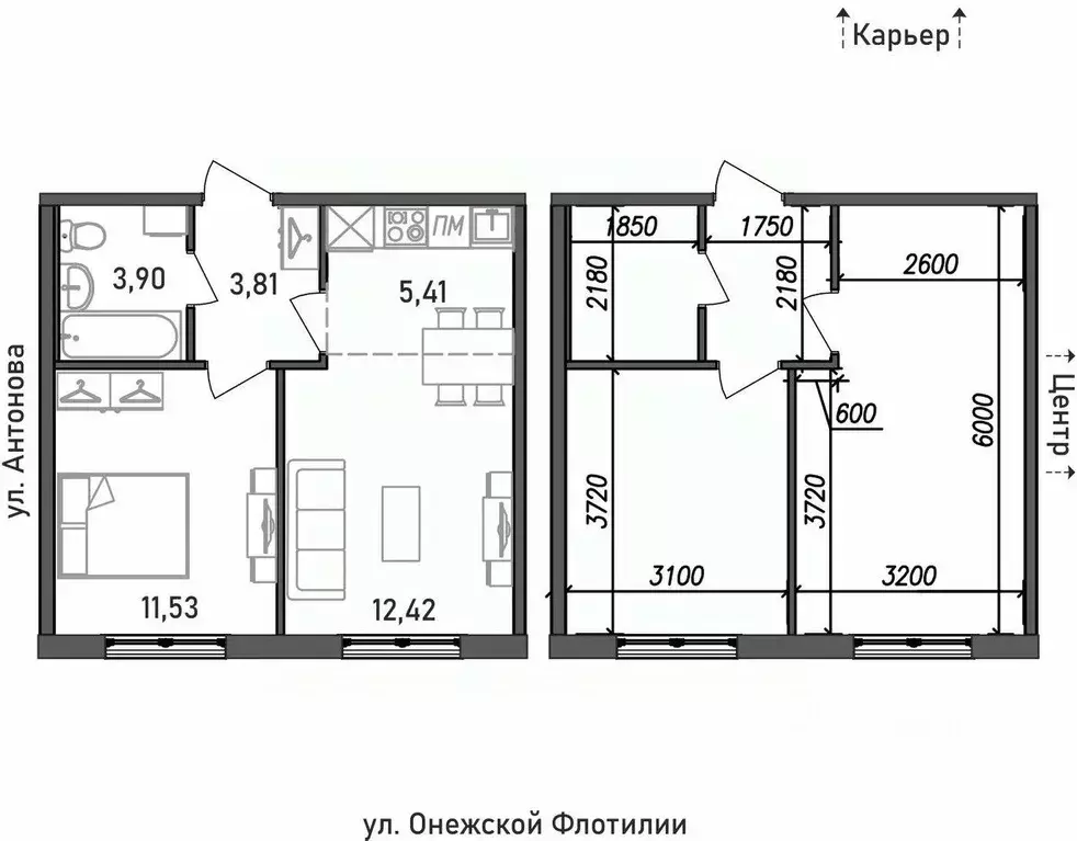 2-к кв. Карелия, Петрозаводск Флотилия жилой комплекс (37.07 м) - Фото 0