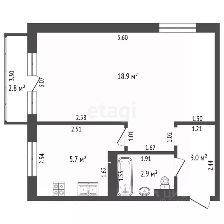 1-к кв. Калининградская область, Калининград Лесопильная ул., 71 (30.5 ... - Фото 1