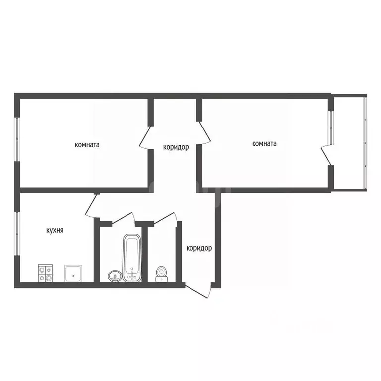 2-к кв. Воронежская область, Воронеж ул. Антонова-Овсеенко, 33 (50.4 ... - Фото 2