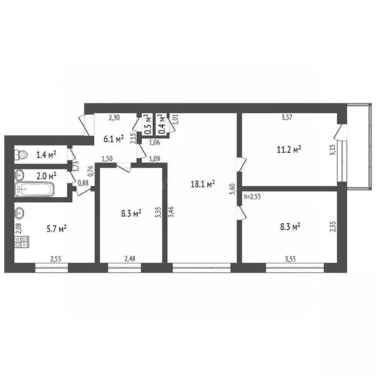 4-к кв. Владимирская область, Ковров ул. Грибоедова, 28 (62.8 м) - Фото 1