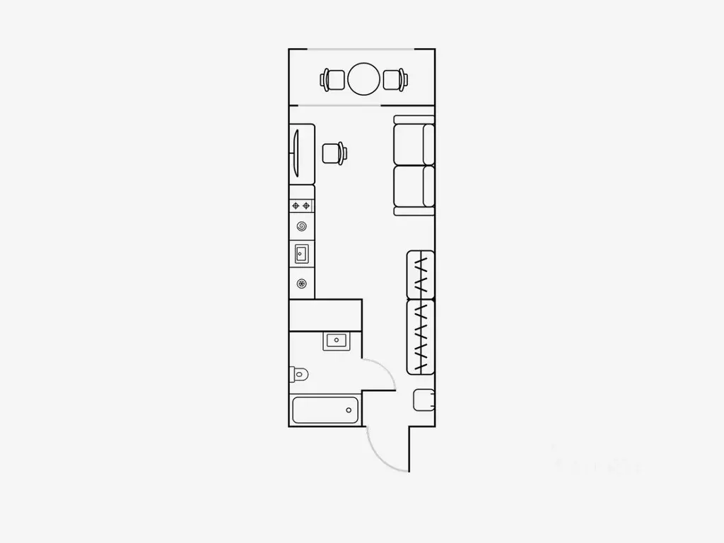 Студия Свердловская область, Екатеринбург ул. Шаумяна, 24 (22.0 м) - Фото 2