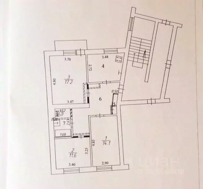 3-к кв. Калужская область, Калуга Первомайская ул., 27 (69.1 м) - Фото 2
