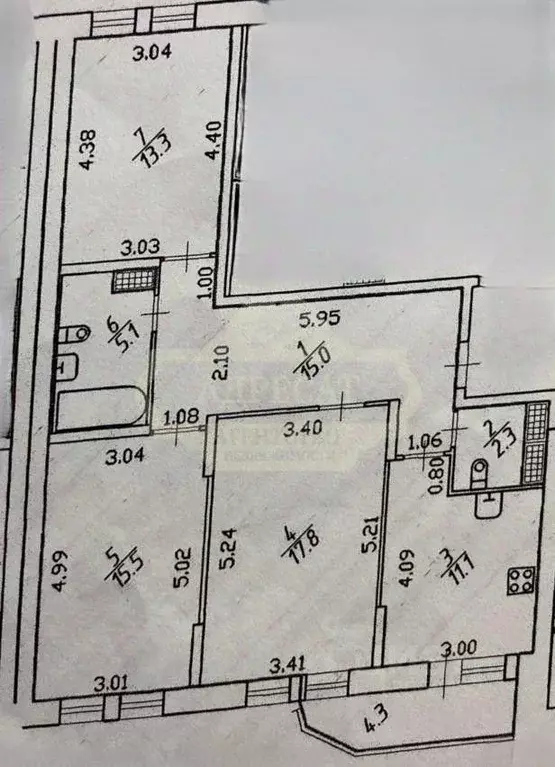 Квартира, 3 комнаты, 80.09 м - Фото 2