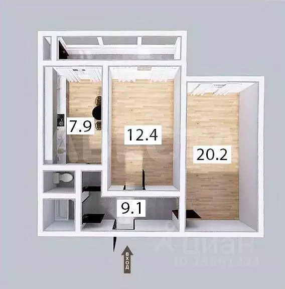 2-к кв. Омская область, Омск ул. Масленникова, 70 (53.5 м) - Фото 2