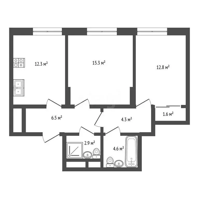 2-комнатная квартира: Московский, улица Никитина, 11к7 (60.4 м) - Фото 0