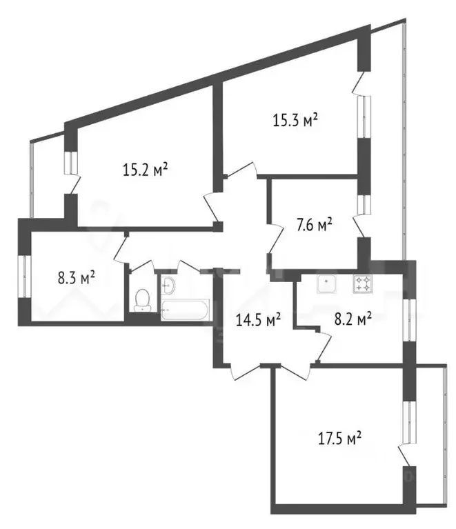 5-к кв. Иркутская область, Усть-Илимск ул. Карла Маркса, 1 (90.0 м) - Фото 1