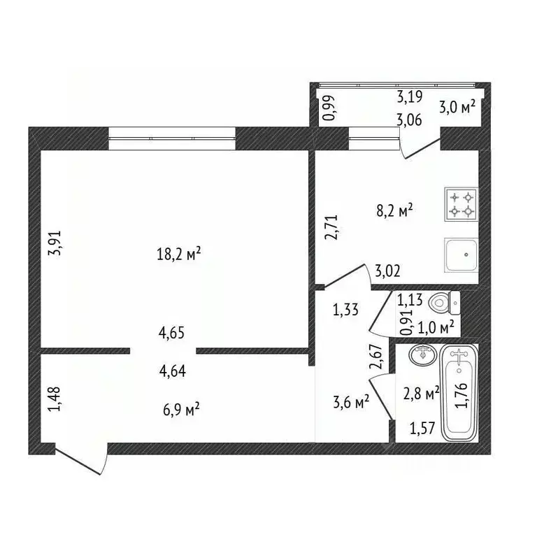 1-к кв. Башкортостан, Уфа ул. Ахметова, 275к1 (40.7 м) - Фото 2