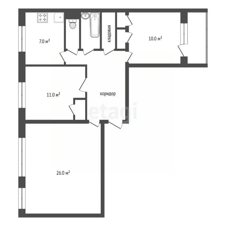 3-к кв. Красноярский край, Красноярск ул. Дубровинского, 106 (73.8 м) - Фото 1