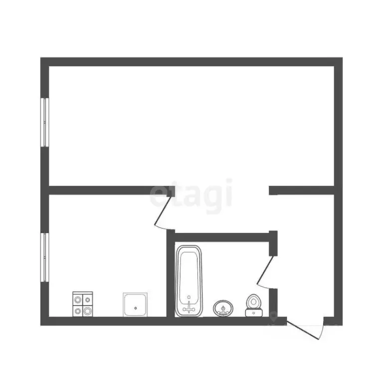1-к кв. Тульская область, Тула Загородный проезд, 3 (31.3 м) - Фото 1