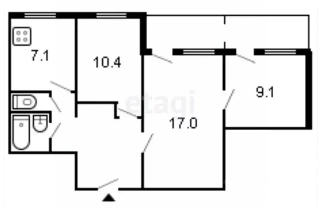 3-к кв. Смоленская область, Сафоново ул. Вахрушева, 15 (58.6 м) - Фото 1