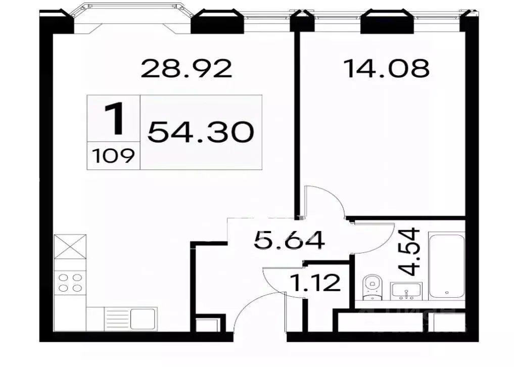 3-к кв. Москва ул. 1-я Ямского Поля, 28С12 (54.3 м) - Фото 1