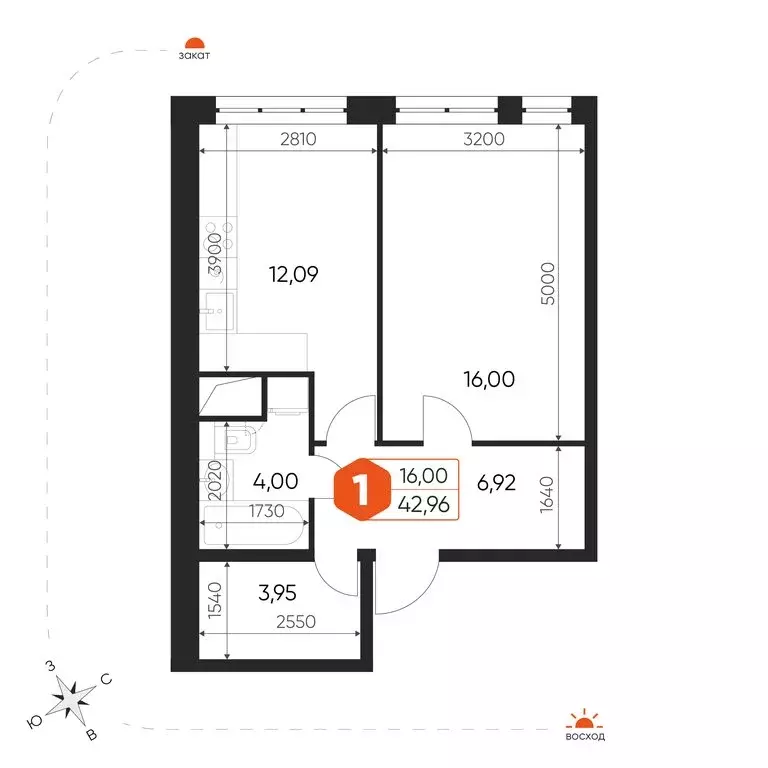 1-комнатная квартира: посёлок городского типа Некрасовский, Заводская ... - Фото 0