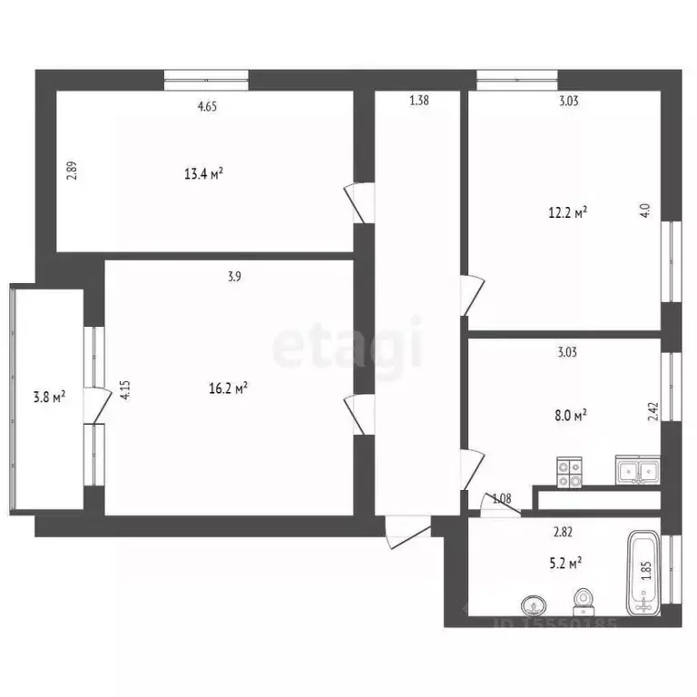3-к кв. Самарская область, Самара Радонежская ул., 7 (64.7 м) - Фото 1