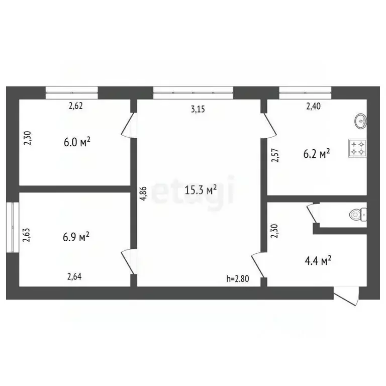 2-к кв. Владимирская область, Ковров Ковров-8 мкр, 26 (39.5 м) - Фото 2