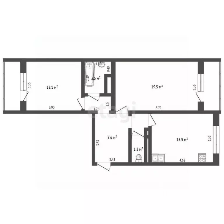 2-к кв. Краснодарский край, Новороссийск Анапское ш., 41л (64.6 м) - Фото 1