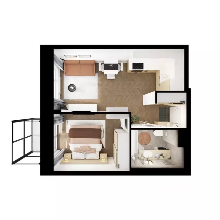 1-к кв. Бурятия, Улан-Удэ ул. Шмидта, 37А (34.06 м) - Фото 2