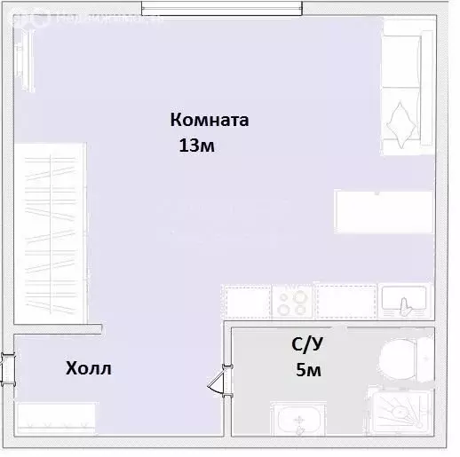 Квартира-студия: Москва, 4-я Новокузьминская улица, 5 (20.6 м) - Фото 1
