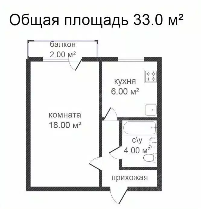 1-к кв. Костромская область, Кострома Никитская ул., 68 (30.7 м) - Фото 2