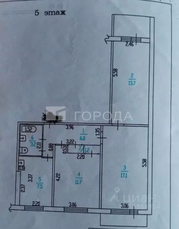 3-к кв. Алтайский край, Барнаул Докучаево мкр, ул. Шукшина, 24 (63.0 ... - Фото 2