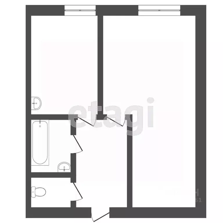 1-к кв. Томская область, Томск ул. 79-й Гвардейской Дивизии, 17 (37.6 ... - Фото 2