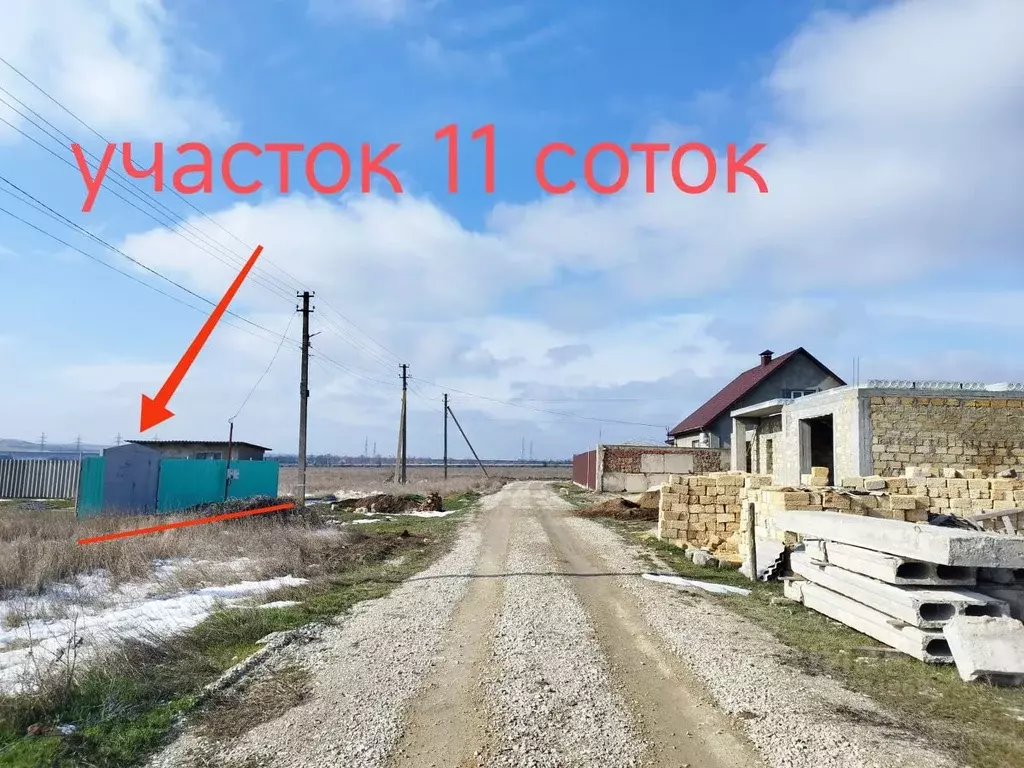 Участок в Крым, Ленинский район, с. Октябрьское ул. Шоссейная, 4 (11.0 ... - Фото 0