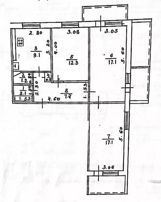 3-к. квартира, 74,4 м, 6/9 эт. - Фото 0