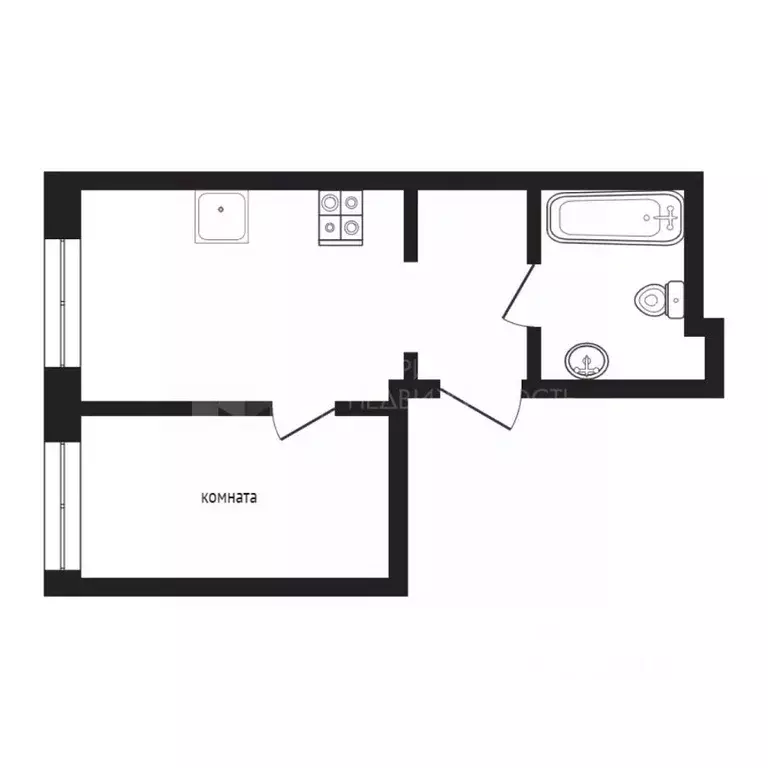 1-к кв. Тюменская область, Тюмень Новгородская ул., 9А (25.1 м) - Фото 2