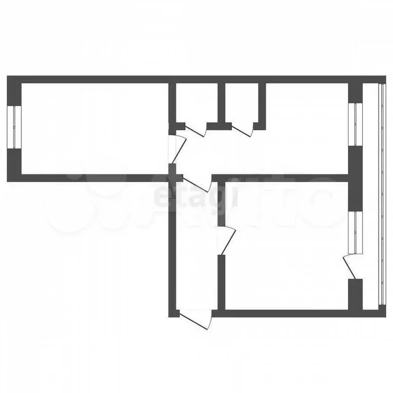 2-к. квартира, 54 м, 5/5 эт. - Фото 0