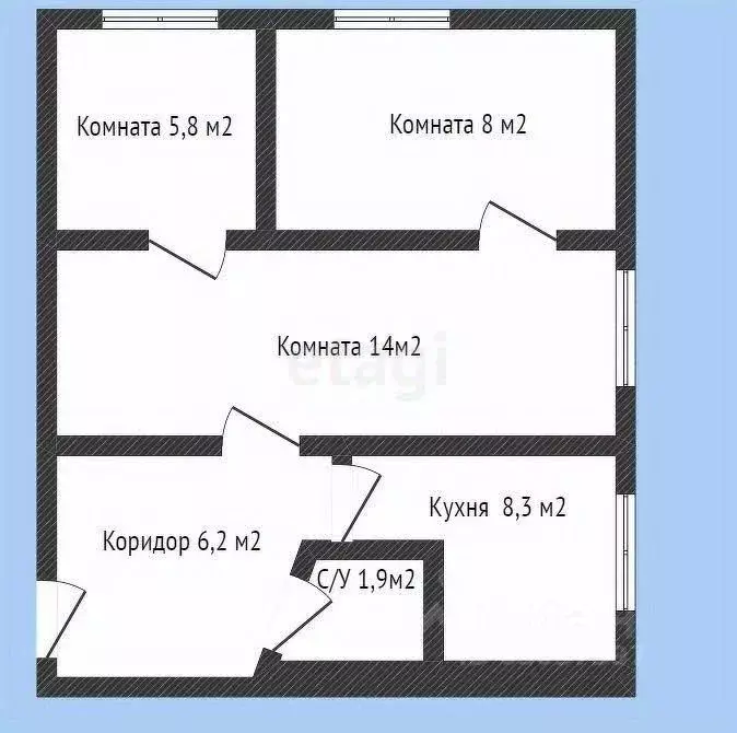 3-к кв. Краснодарский край, Горячий Ключ ул. Ярославского, 117/5 (44.2 ... - Фото 1