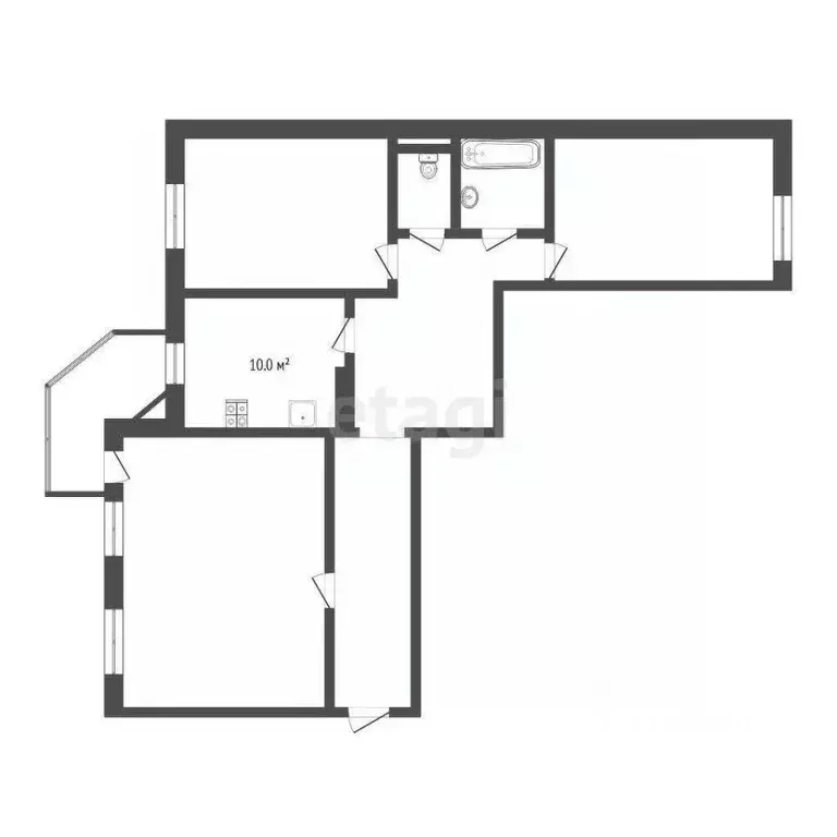3-к кв. Тюменская область, Тюмень ул. Николая Чаплина, 113 (69.8 м) - Фото 1