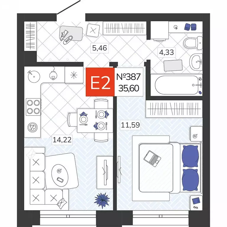1-комнатная квартира: Тула, улица Павшинский Мост, 15 (35.6 м) - Фото 1