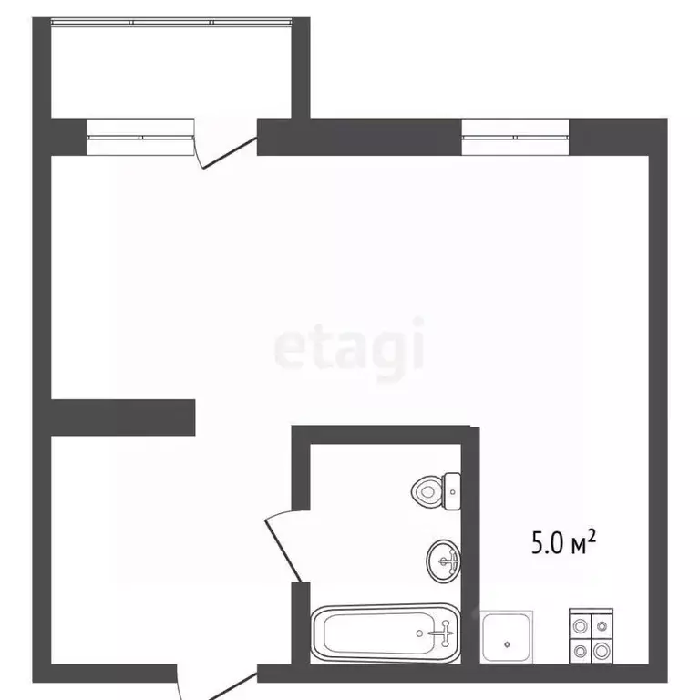 Студия Омская область, Омск пос. Биофабрика, 19к1 (36.7 м) - Фото 1