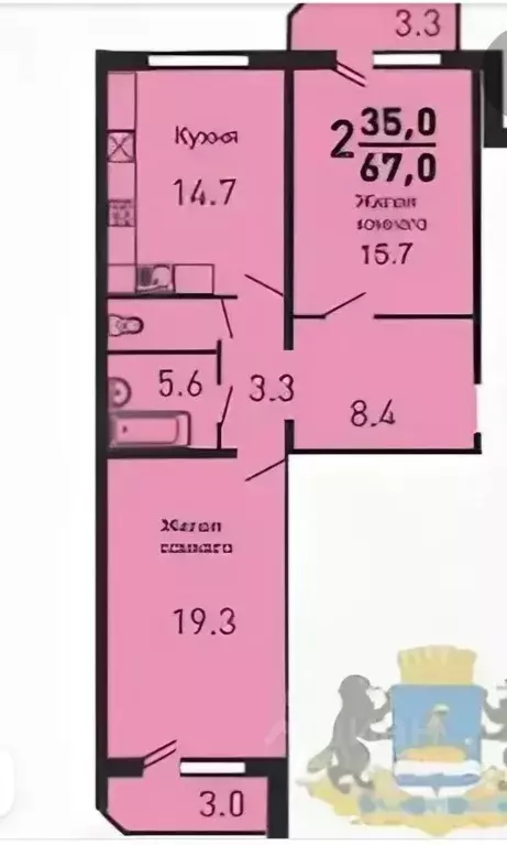 2-к кв. Тюменская область, Тюмень Широтная ул., 171к5 (67.1 м) - Фото 1