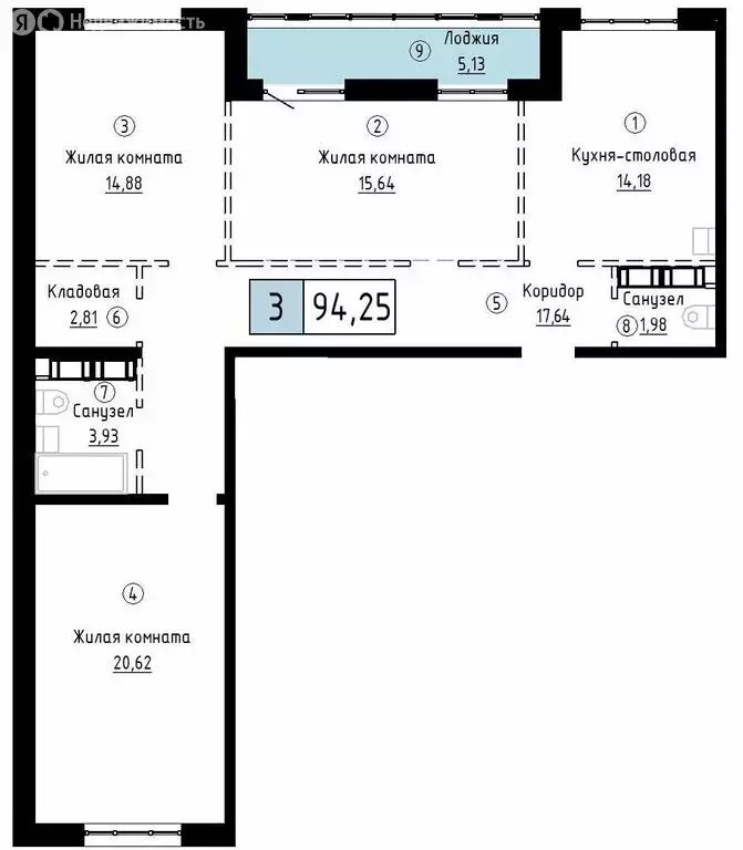 3-комнатная квартира: Хабаровск, улица имени Лейтенанта С.В. Орлова, 9 ... - Фото 0