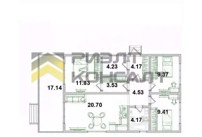 Дом в Омская область, Омский район, с. Усть-Заостровка ул. Центральная ... - Фото 2
