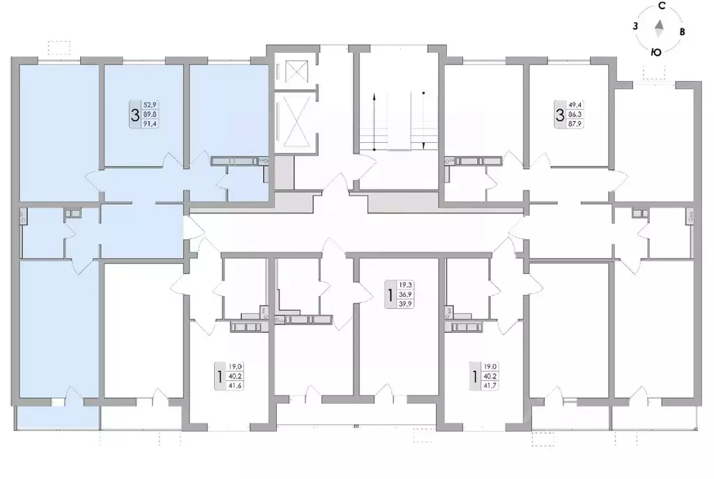 3-к кв. воронежская область, воронеж ул. шишкова, 140б/16 (91.4 м) - Фото 1