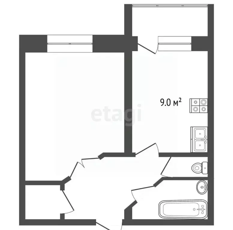 1-к кв. Московская область, Коломна городской округ, пос. Радужный 65 ... - Фото 1