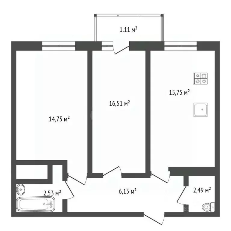 2-к кв. Крым, Саки ул. Набережная (59.2 м) - Фото 1