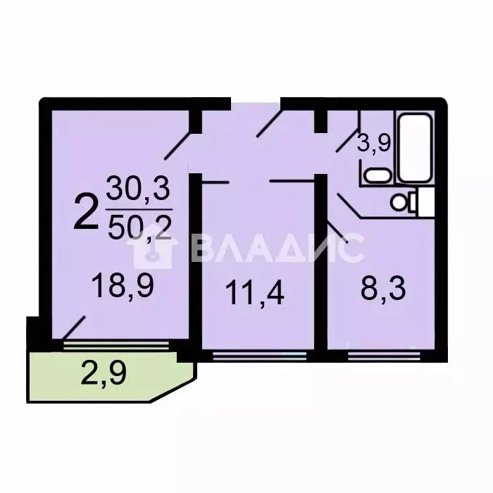 2-к кв. Москва ул. Академика Анохина, 6К1 (50.0 м) - Фото 2