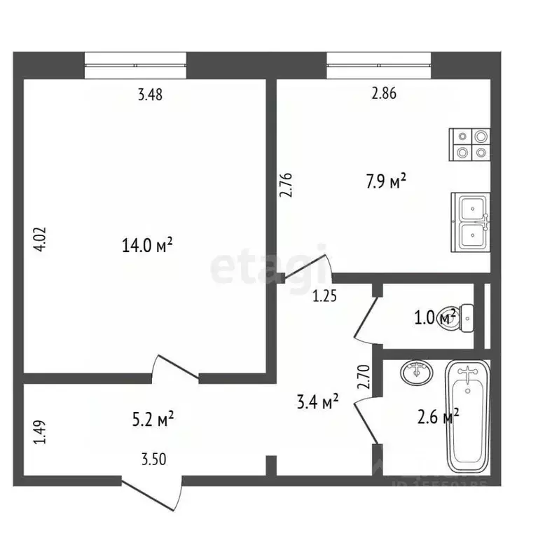 1-к кв. Самарская область, Самара Товарная ул., 17а (34.1 м) - Фото 1