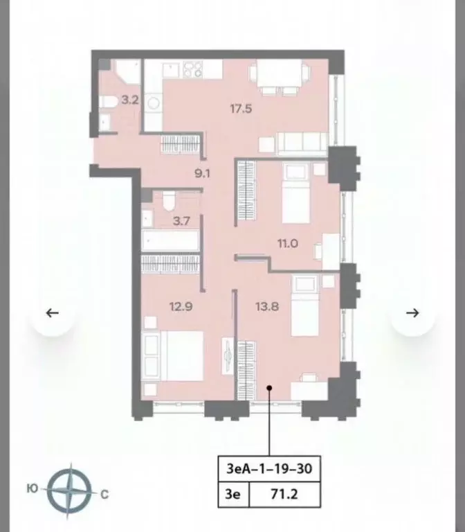 3-к кв. Москва Ильменский проезд, 4к1 (71.4 м) - Фото 2