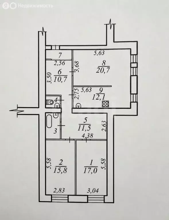 3-комнатная квартира: Сыктывкар, улица Кутузова, 17 (95.7 м) - Фото 1