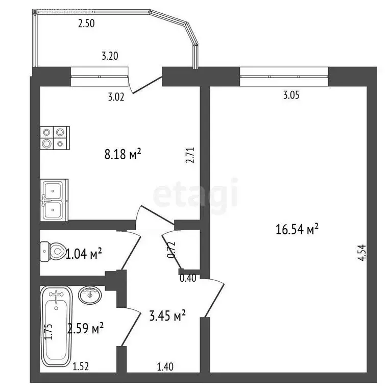 1-комнатная квартира: Ульяновск, улица Лихачёва, 4А (33.4 м) - Фото 1