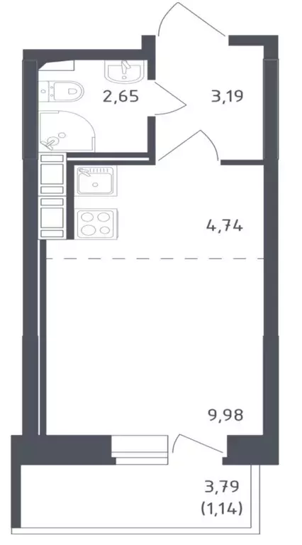 Продаётся квартира-студия, 21.7 м - Фото 1