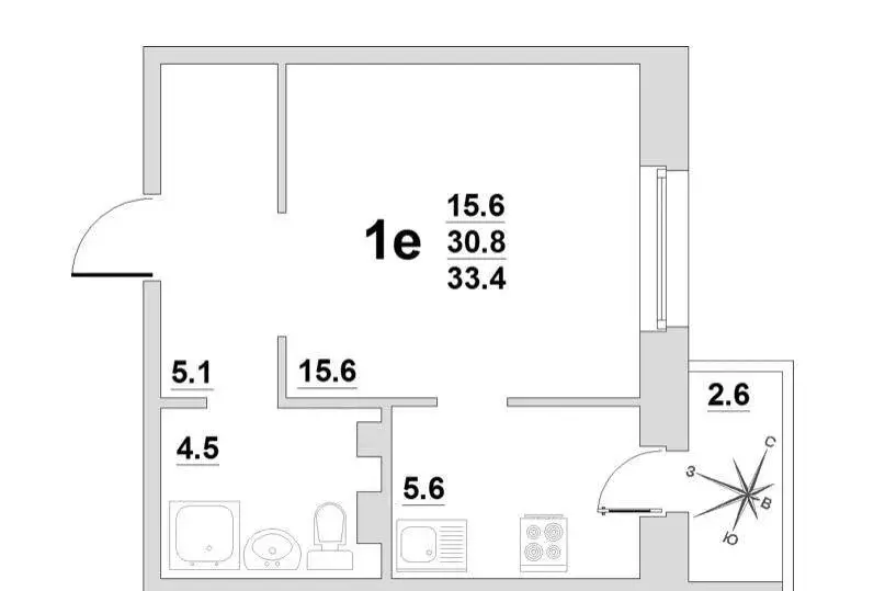 1-комнатная квартира: Берёзовский, Восточная улица, 9 (33.4 м) - Фото 0